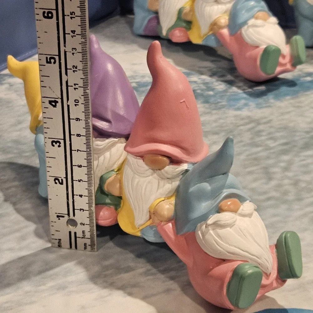 Pastel Spring Easter Gnome Figurines Set Of 3 Shelf Sitters